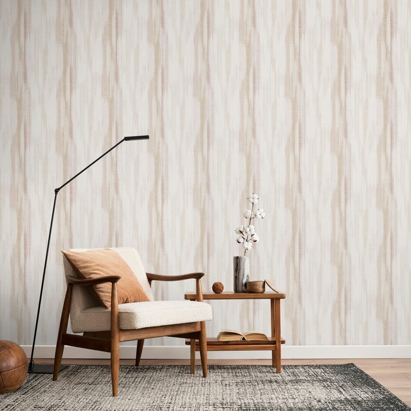 Icke-vävd tapet ränder ränder modern matt i vit beige