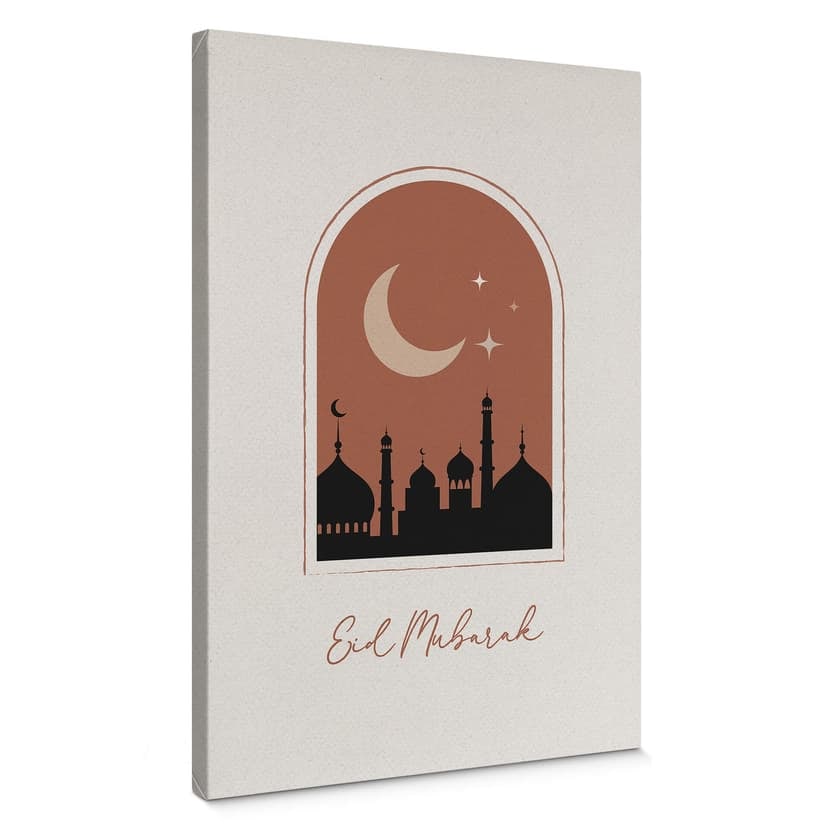 Canvastavla Eid Mubarak på natten