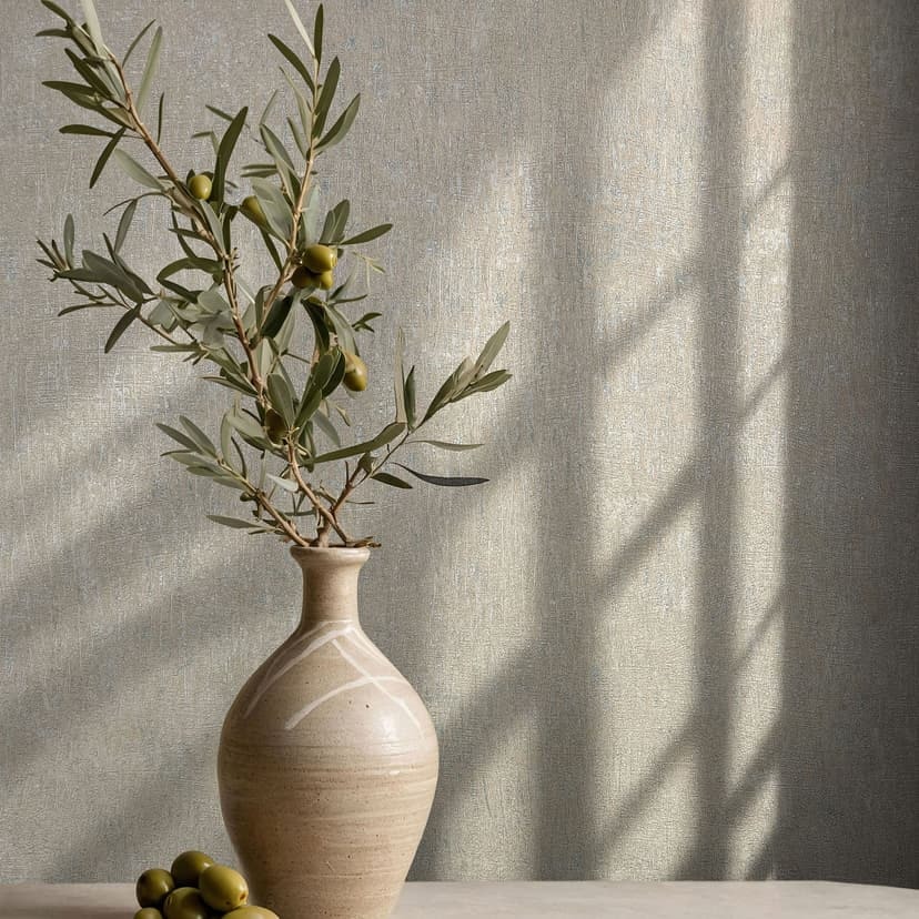 Non-woven tapet i beige betong look slät modern