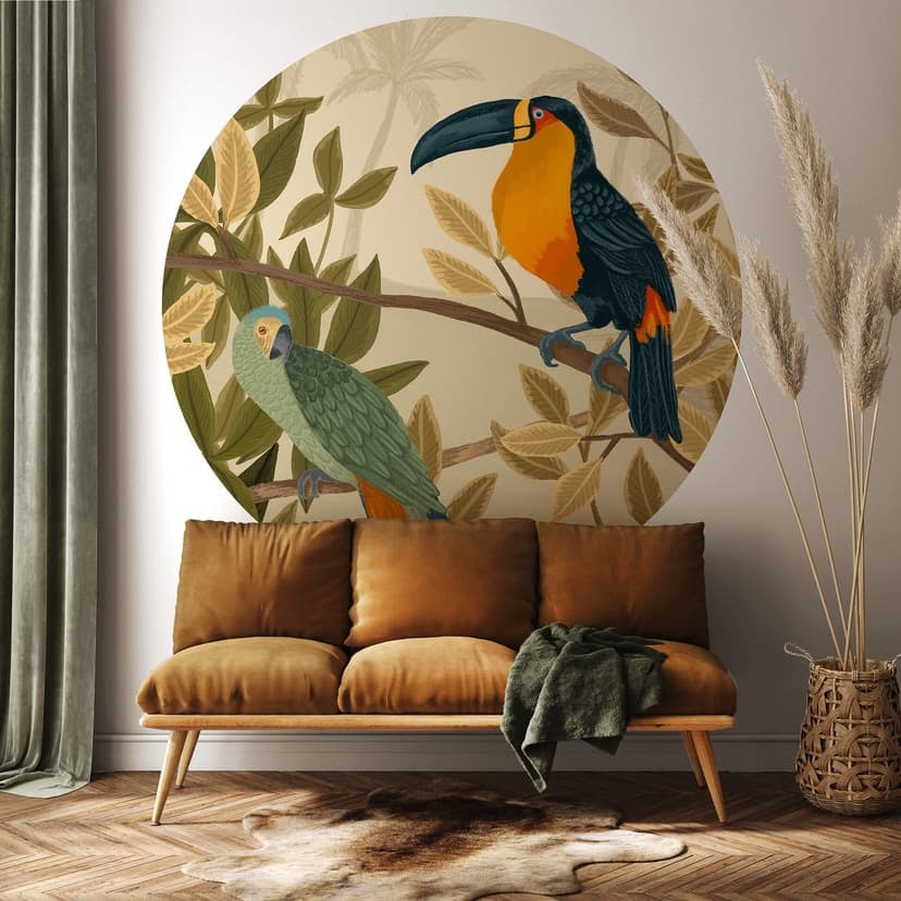 Goed Blauw - Paradis - Rund Fototapet - non-woven tapet/självhäftande non-woven tapet