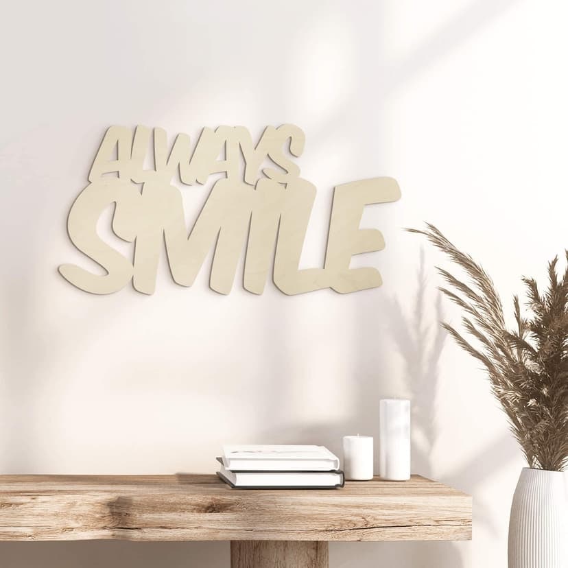 Väggdekoration bokstäver Always Smile - Poplar