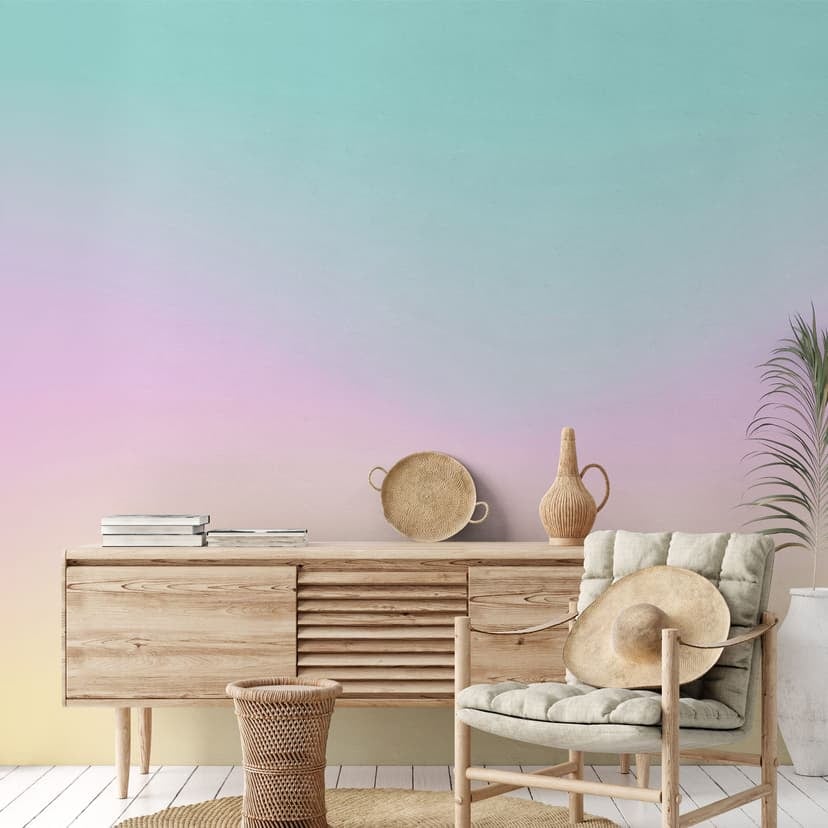 Ombre Fototapet - Färgglad pastellhimmel