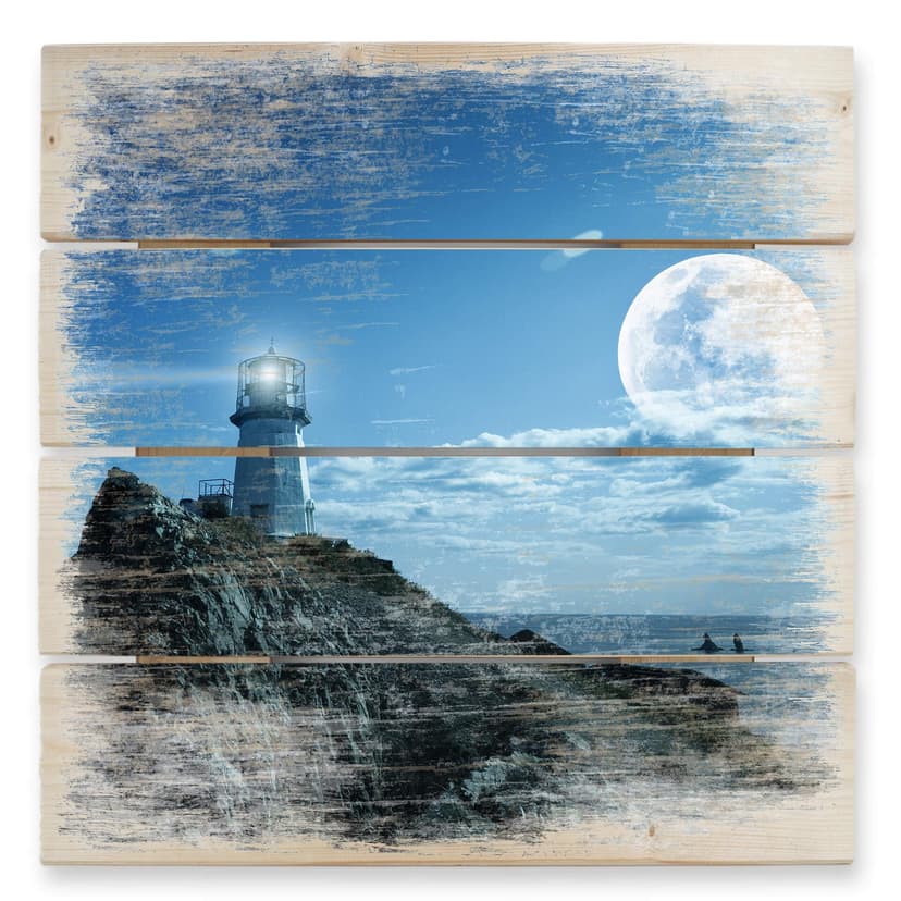 Trätavla Fyr - 40x41,5 cm