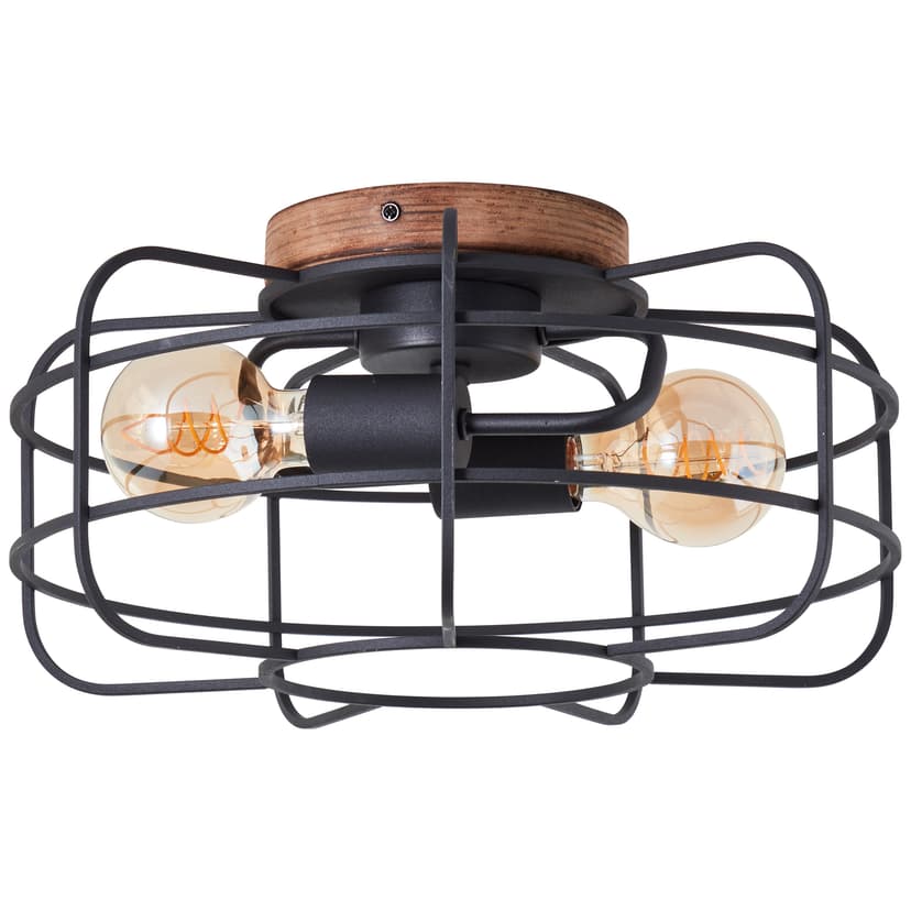 Deckenleuchte Inga 8 Braun, 40W, 20 x 40 cm, Holz Deckenleuchte