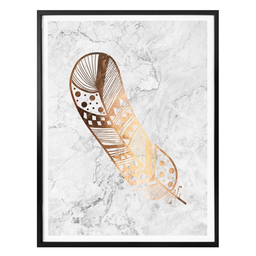 Poster kopparlook - fjäder