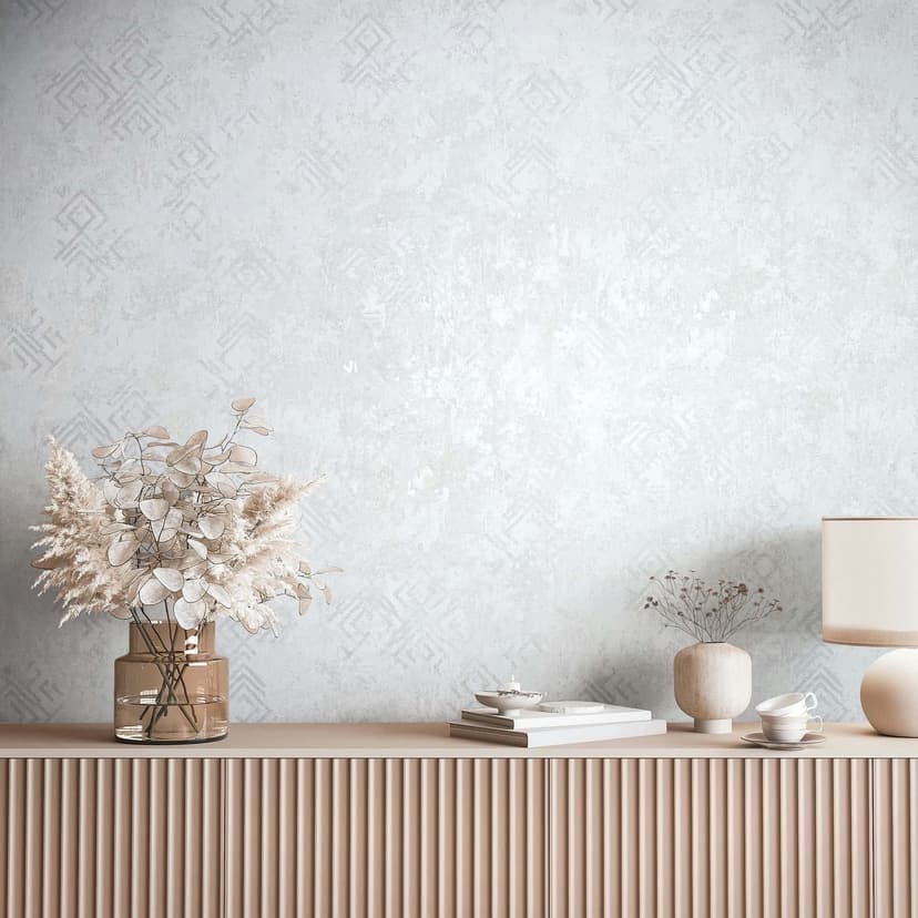 Icke-vävd tapet betong look grafisk modern i vitt