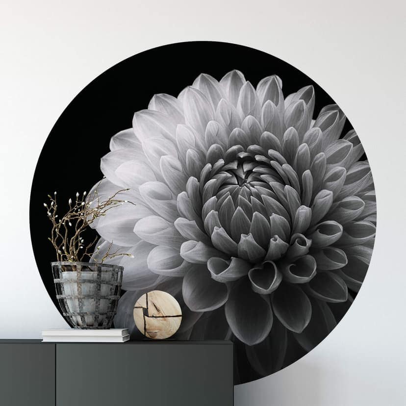 Fototapet Grønkjær - Dahlia - Rund - non-woven tapet/självhäftande non-woven tapet