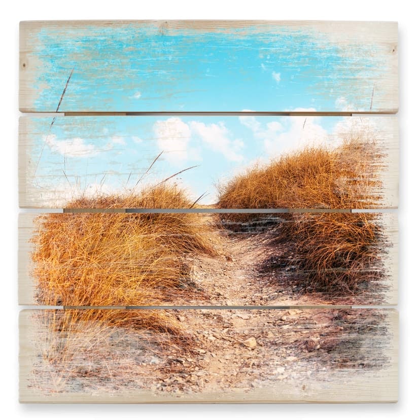 Trätavla strand - 40x41,5 cm