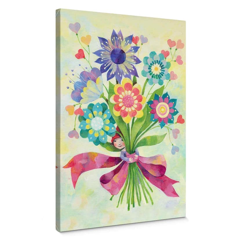 Canvastavla Blanz - Bukett blommor