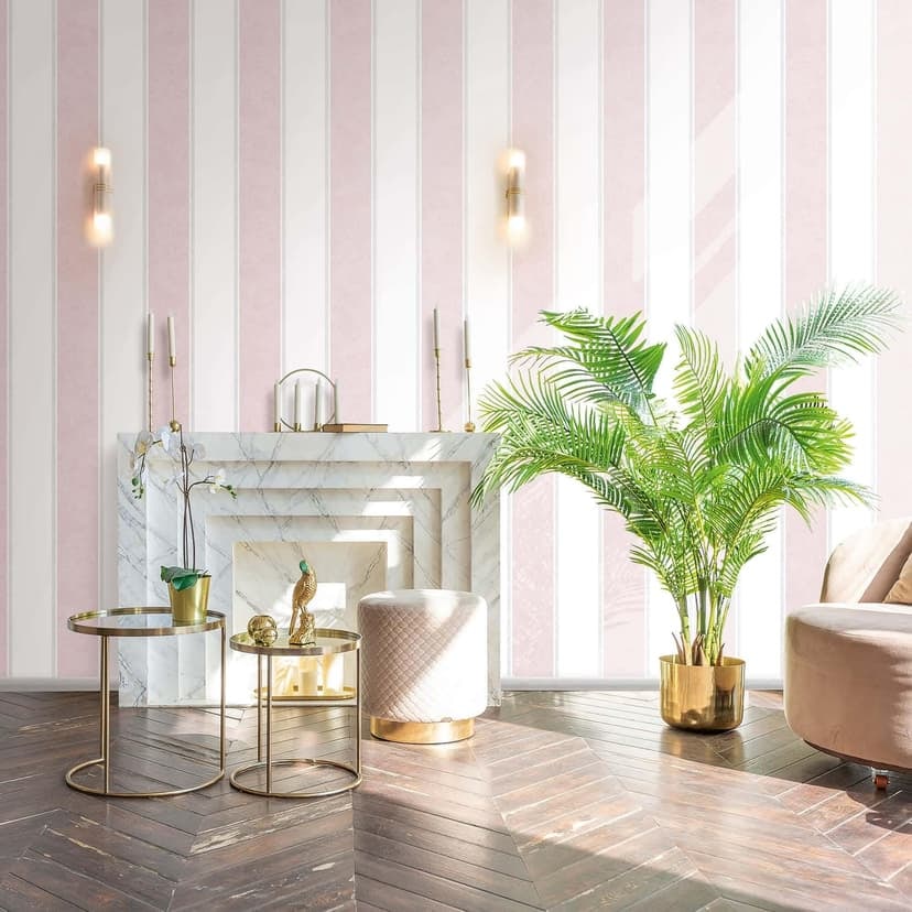 Icke-vävd tapet block stripes, stripes stripes classic matt i vitt