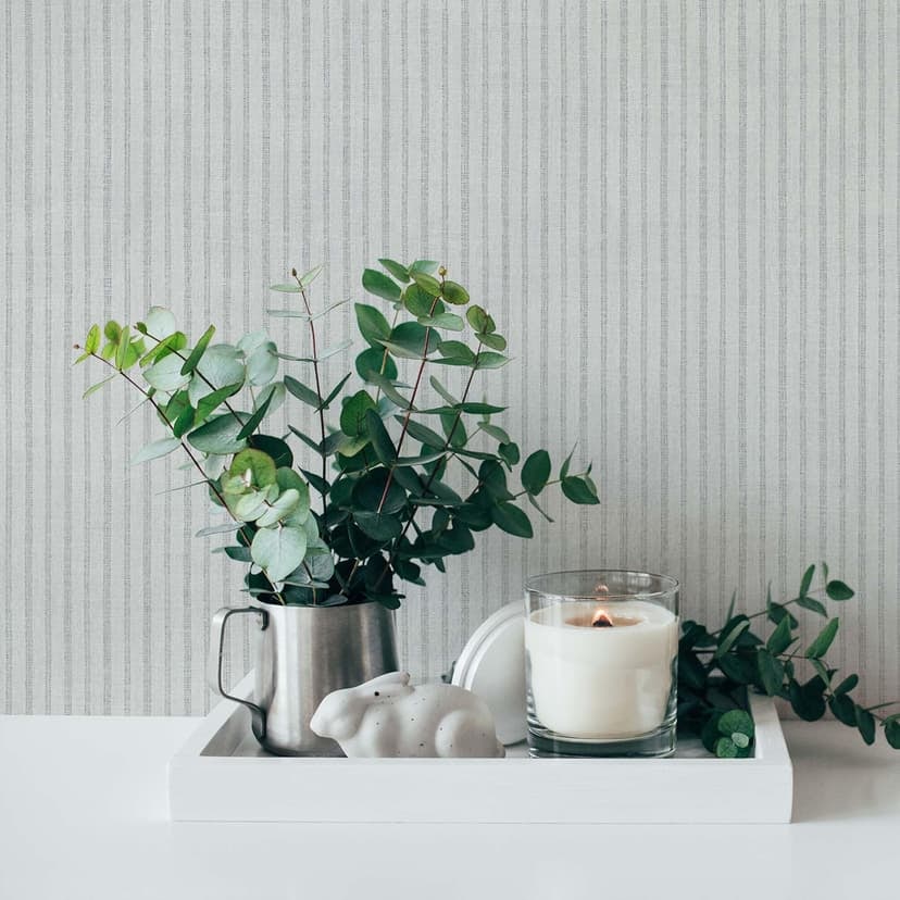 Randig tapet gräddgrå - non-woven tapet konst A.S. Création - matt och lätt strukturerad
