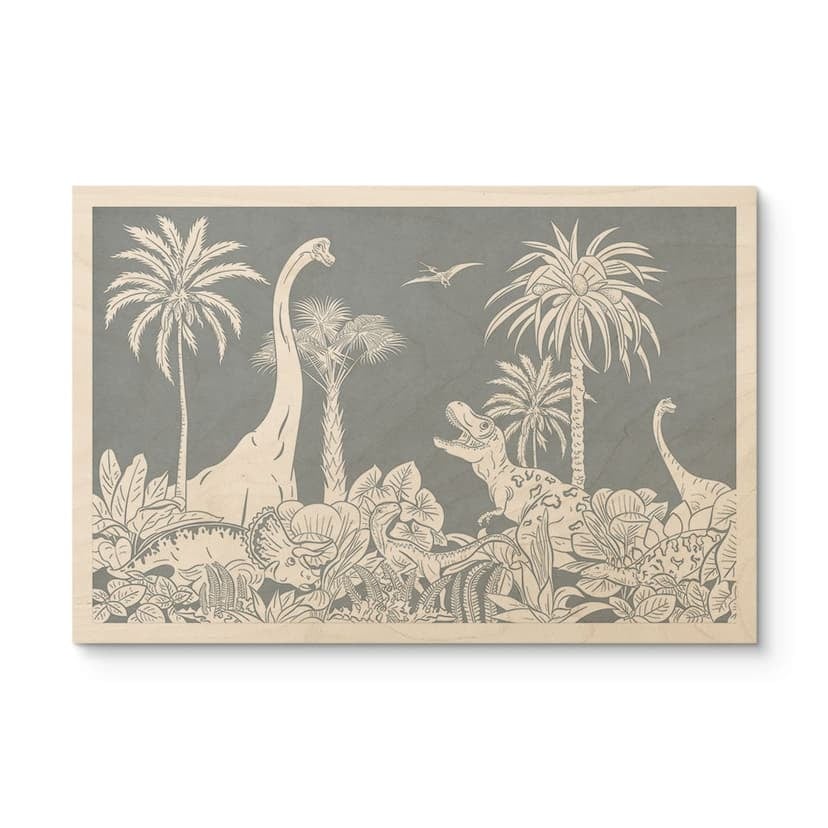 Träposter I dinosauriernas land - Blå - Kikki Belle