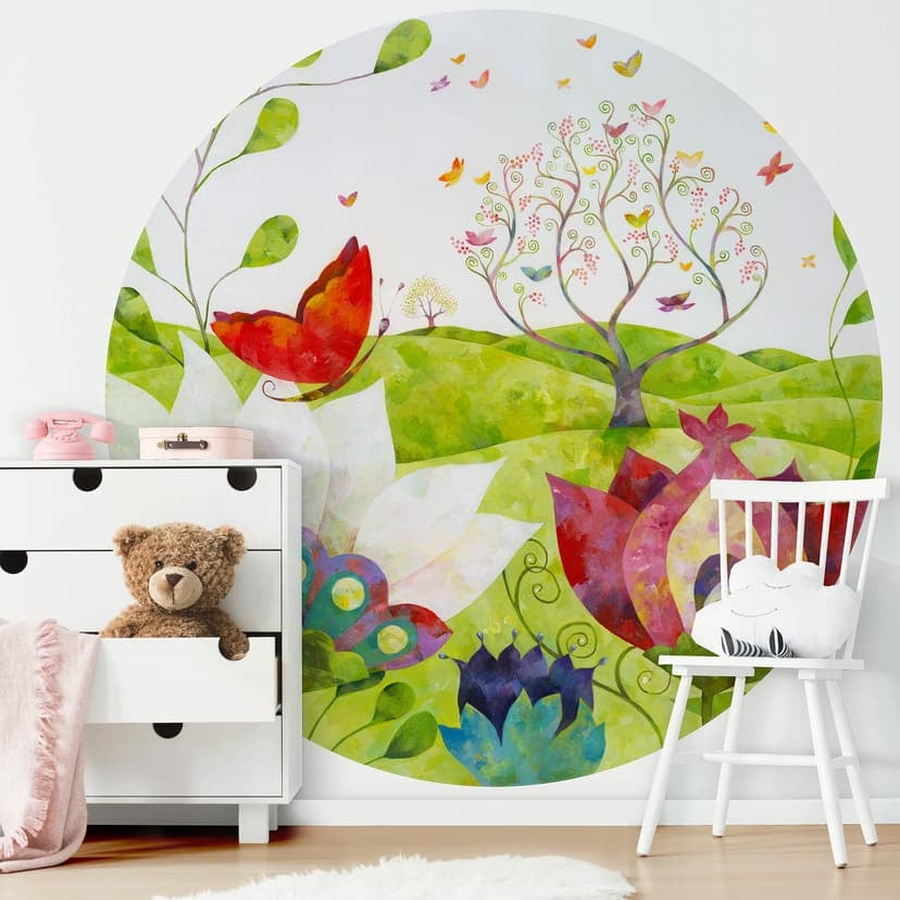 Blanz - Sommaräng - Fototapet, rund - non-woven tapet/självhäftande non-woven tapet