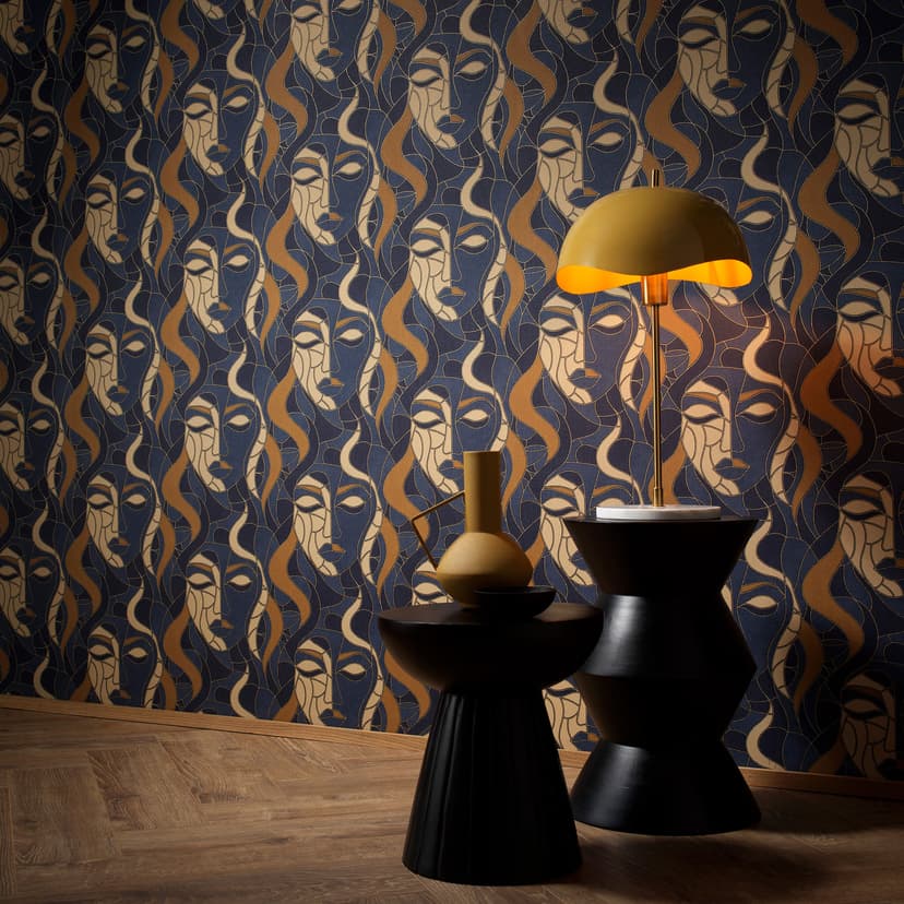 Non-woven tapet MORETTA Elle Decoration 4, blå