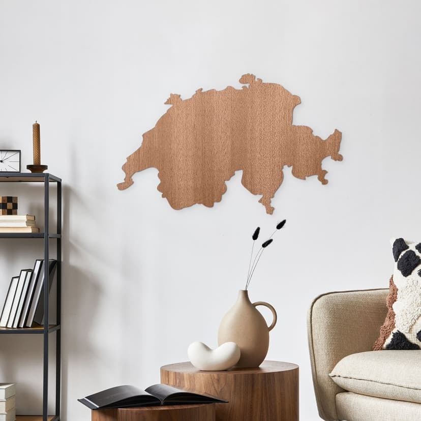 Väggdekorationer i trä Schweiz - Mahogny