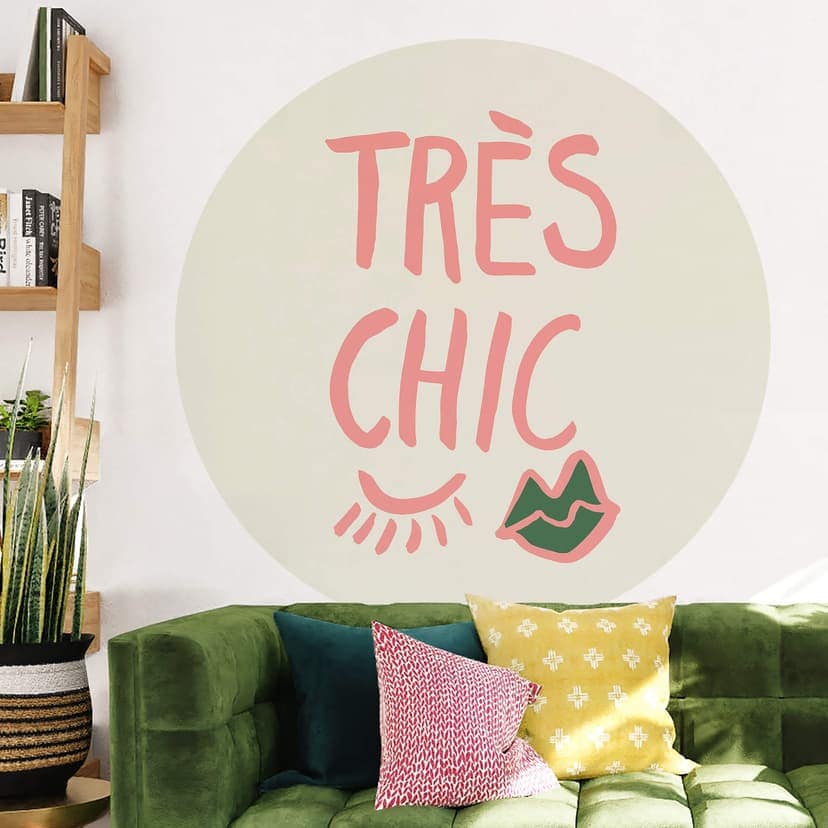 Wallsticker med ordspråk - 1X Studio - Très chic - Rund
