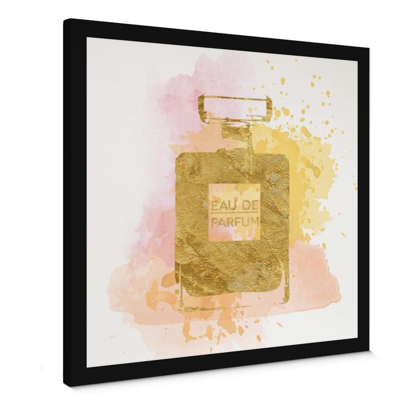 Canvas picture Eau de Parfum Vattenfärg - Guld