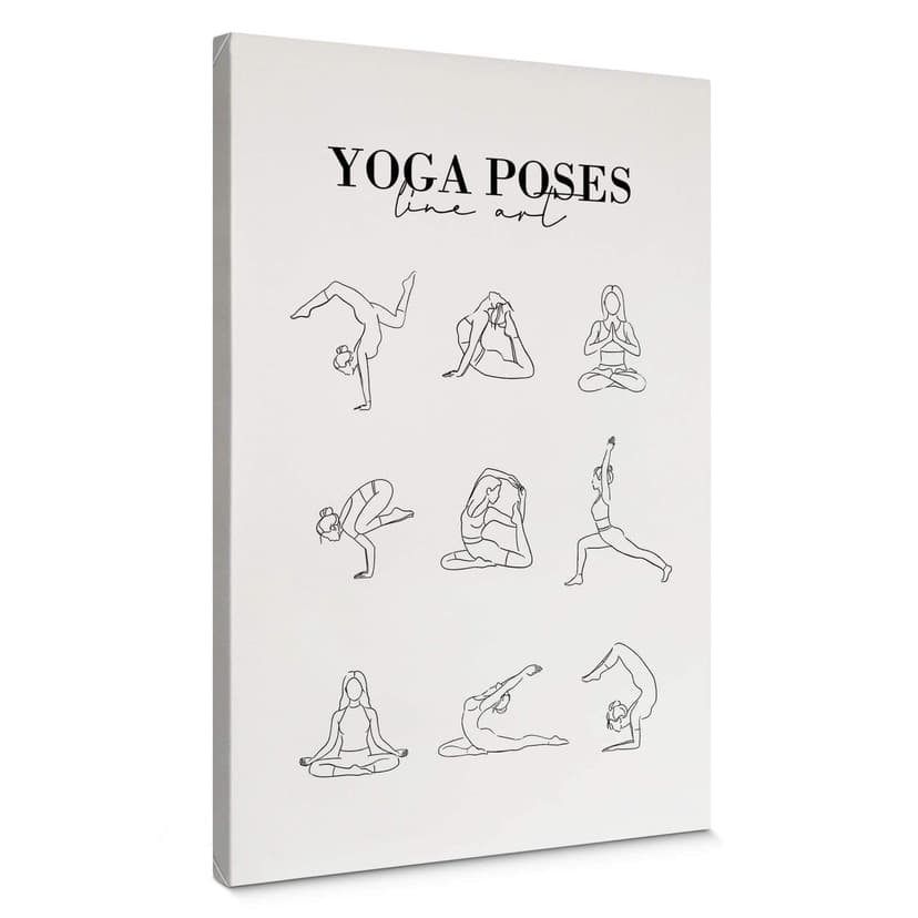 Canvastavla Yoga - Poses - Linjekonst