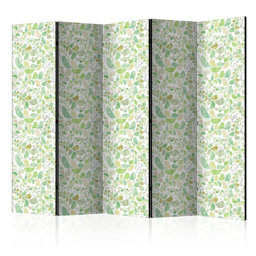 Paravent, Raumteiler freistehend, Trennwand - Plants Stained Glass II, 5-teilig - einseitig bedruck