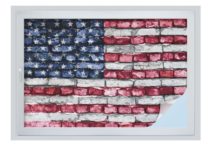 Privacy film stars and stripes vägg