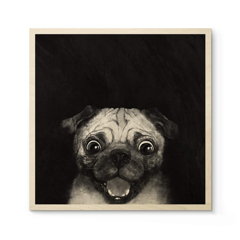 Graves Träposter - Snuggle Pug - Fyrkant