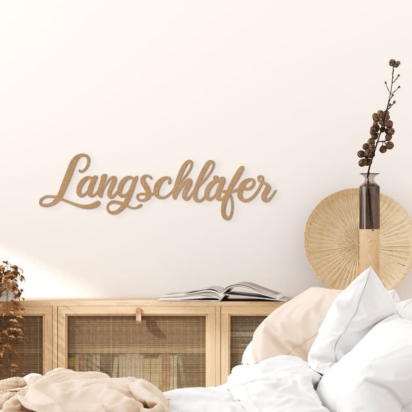 3D-bokstäver Beautiful - väggdekoration av naturlig MDF