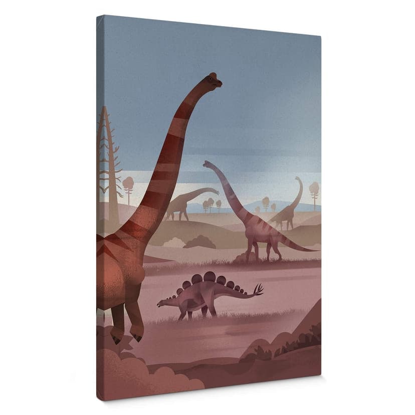 Canvastavla I dinosauriernas land - Brun