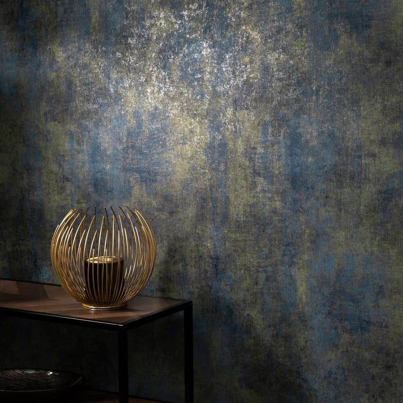 Non-woven tapet SHINY CONCRETE Elle Decoration 4, blå