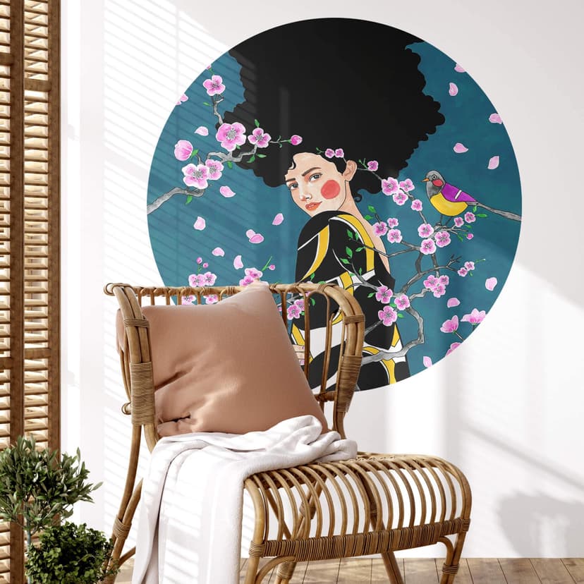 Wallsticker konsttryck rund - Du och jag - Hülya