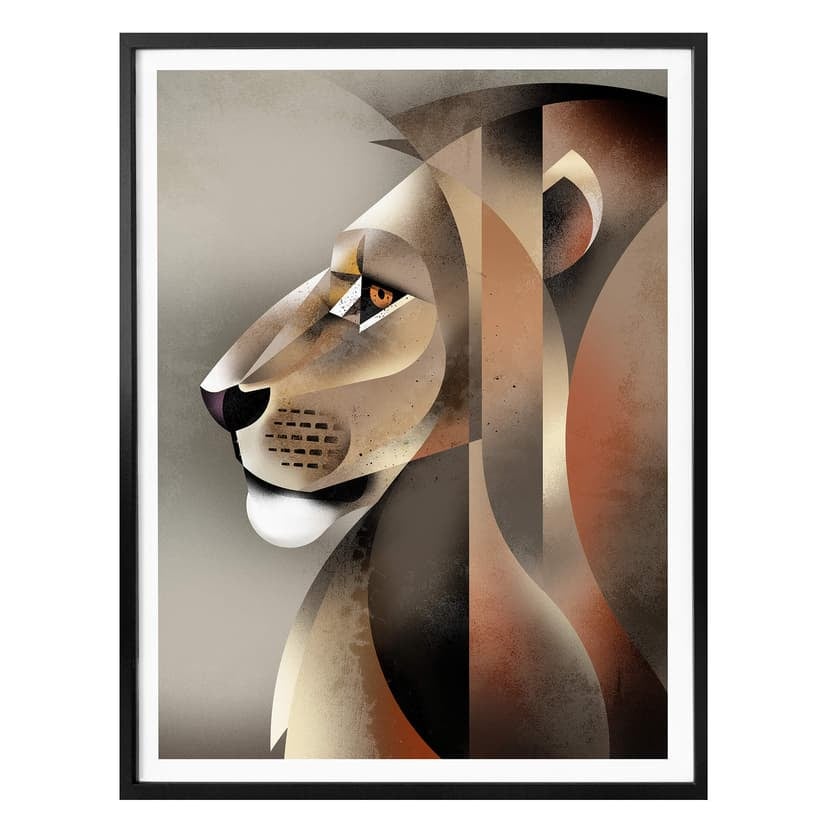 Poster Brun - Lejon