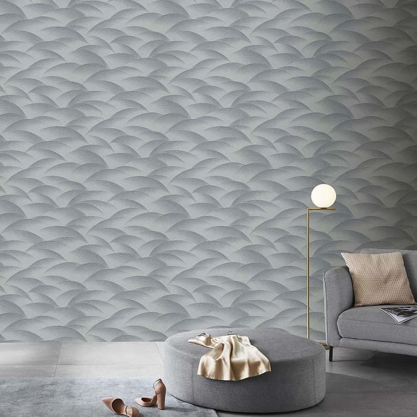 Korrugerad tapet, mönstrad tapet Fashion for Walls 4 av Guido Maria Kretschmer silver