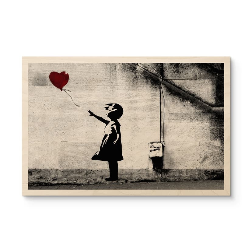 Banksy Träposter - Flicka med ballong