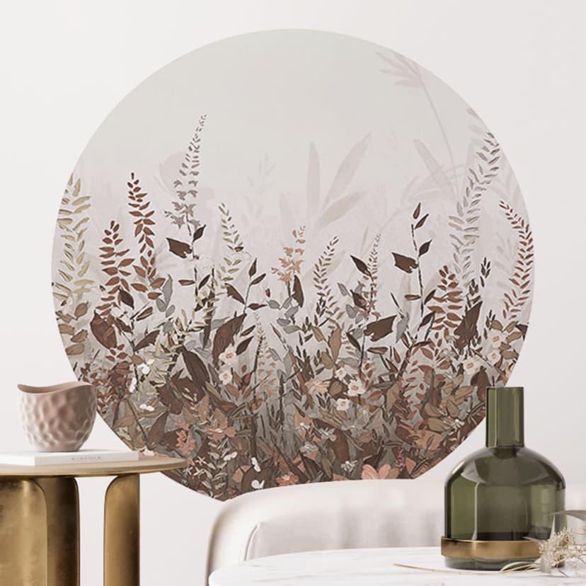 Vintage blomma äng Wallsticker - Lane - Rund