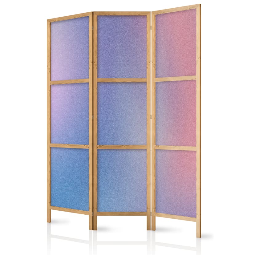 Japanischer Paravent Raumteiler - Rainbow Gradient Resembling Mist, 3-teilig