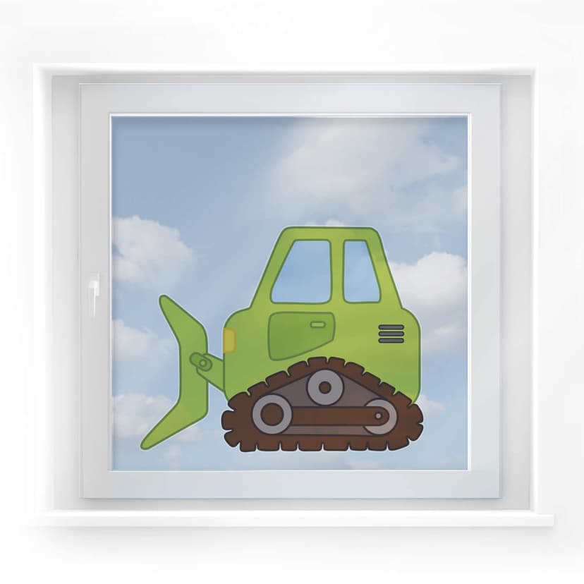 Bulldozer fönsterbild