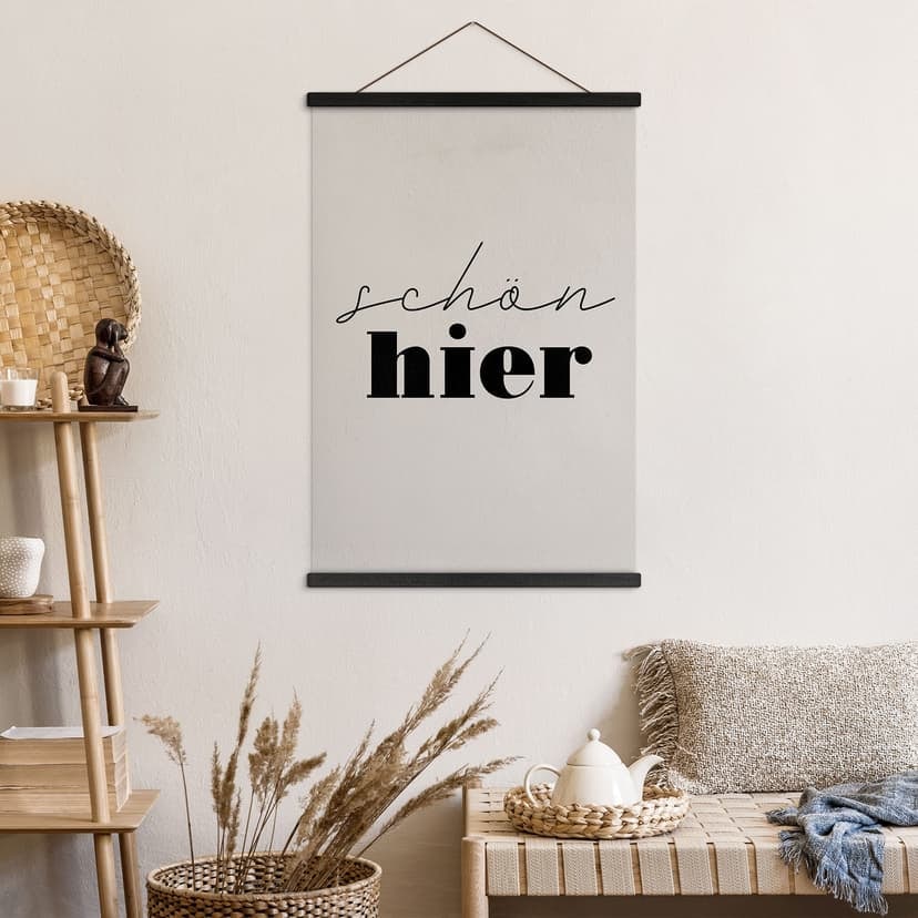 Textil poster vacker här