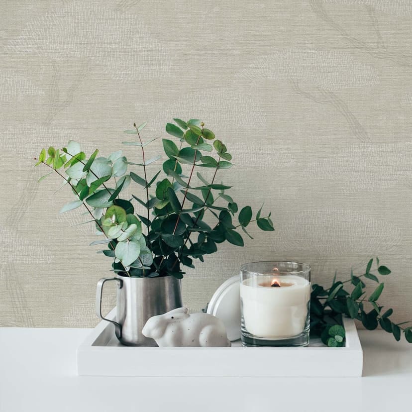Vardagsrum tapet skog beige - vintage tapet träd - natur non-woven tapet