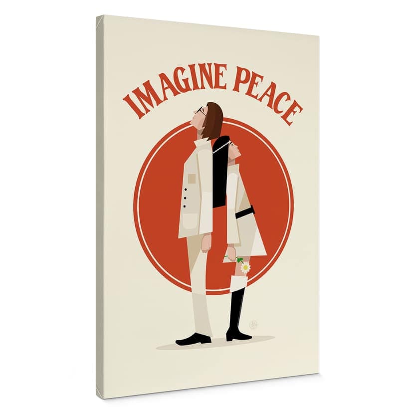 Canvastavla Imagine Peace - Två för fred och hopp - Retrodrome