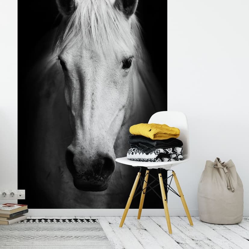 Fototapet Vita hästen - 144x260 cm