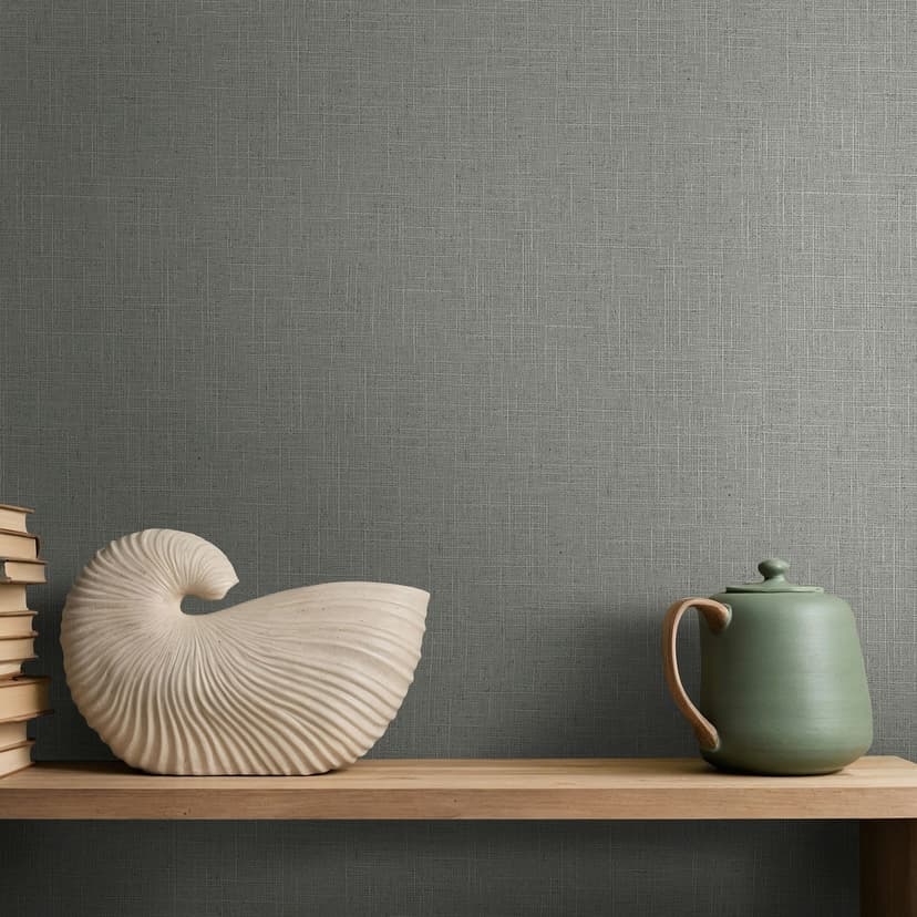 Icke-vävd tapet textil, strukturerad slät modern matt i gråbrun