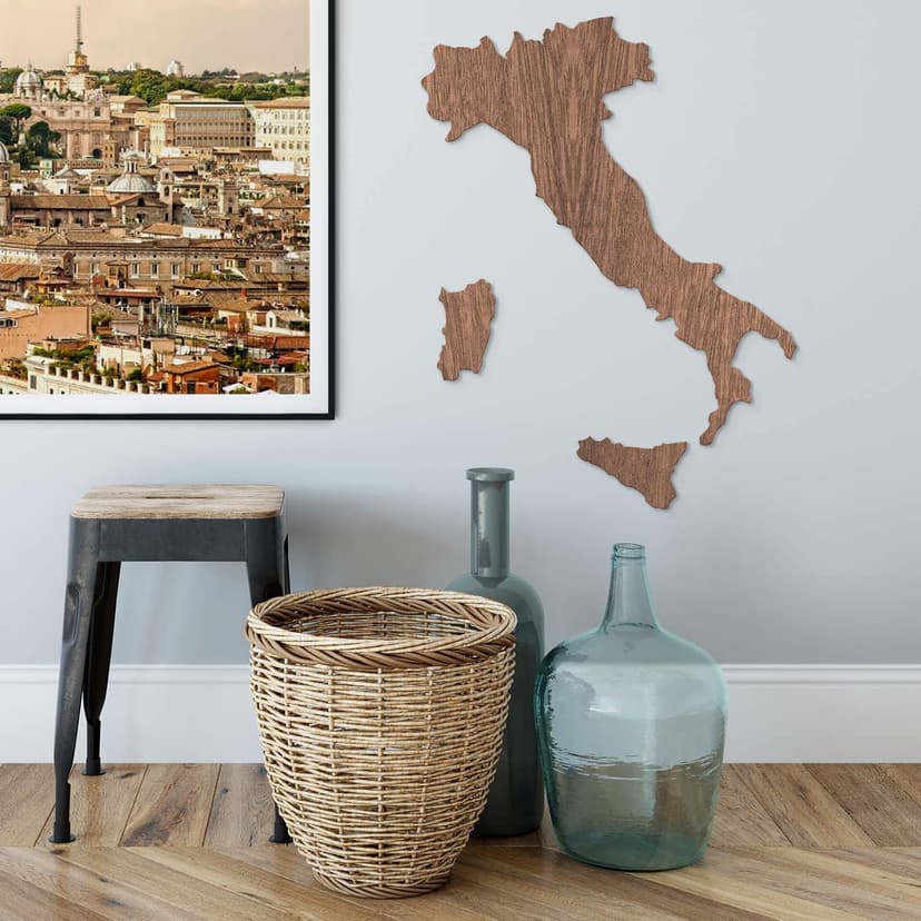 Träkonst mahognyfaner - Karta Italien