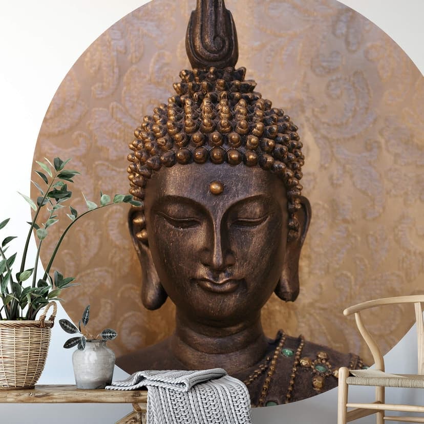 Buddha den vise - Fototapet, rund - non-woven tapet/självhäftande non-woven tapet