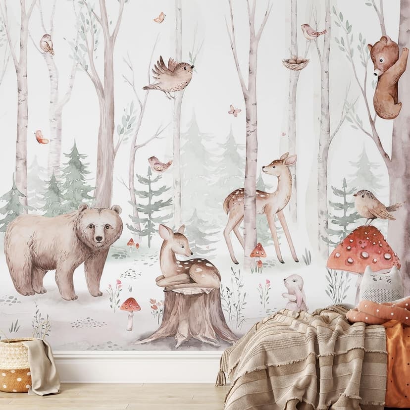 Skog tapeter plantskola - skogsdjur på hösten - Kvilis