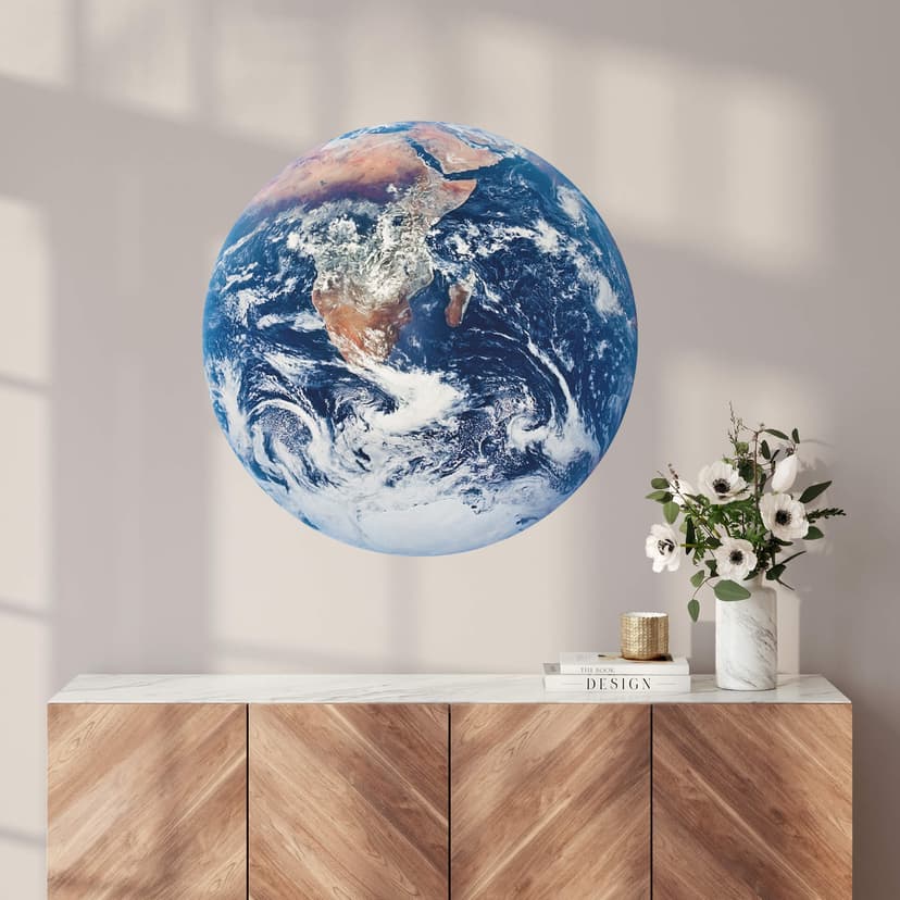 Wallsticker på jorden - Earth Complete - Rund