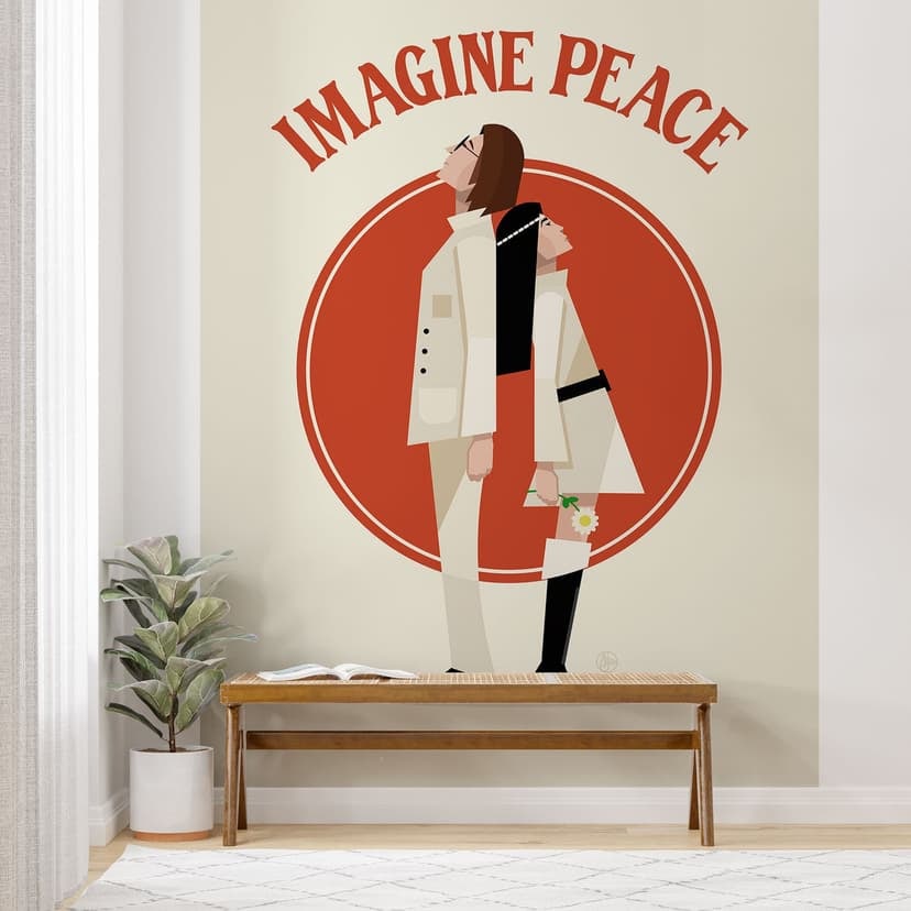 Fototapet Imagine Peace - Två för fred och hopp - Retrodrome