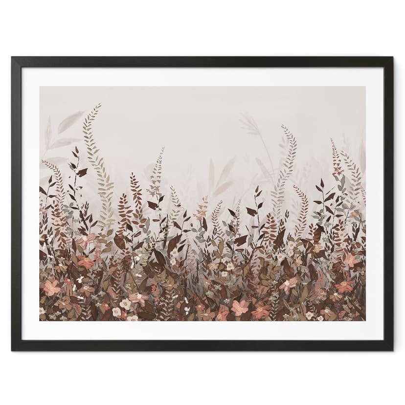 Poster med vintage blomsteräng - Lane