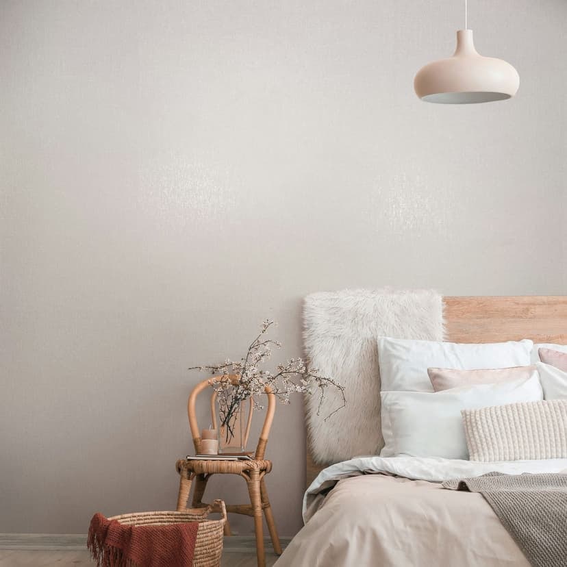 Icke-vävd tapet slät, textil slät modern i beige