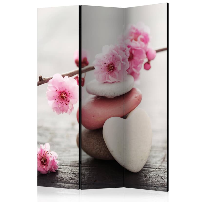 Paravent Raumteiler - Blumige Zen-Köstlichkeit, 3-teilig  - 135x172 cm