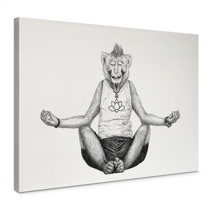 Canvastavla Kools - Monkey Yoga