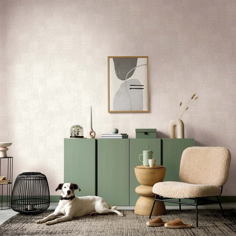 Icke-vävd tapet Geometrisk, linjer ränder Geometrisk i beige